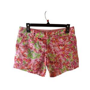 Lilly Pulitzer shorts size 4 small pink tigers flowers‎ rn#88189